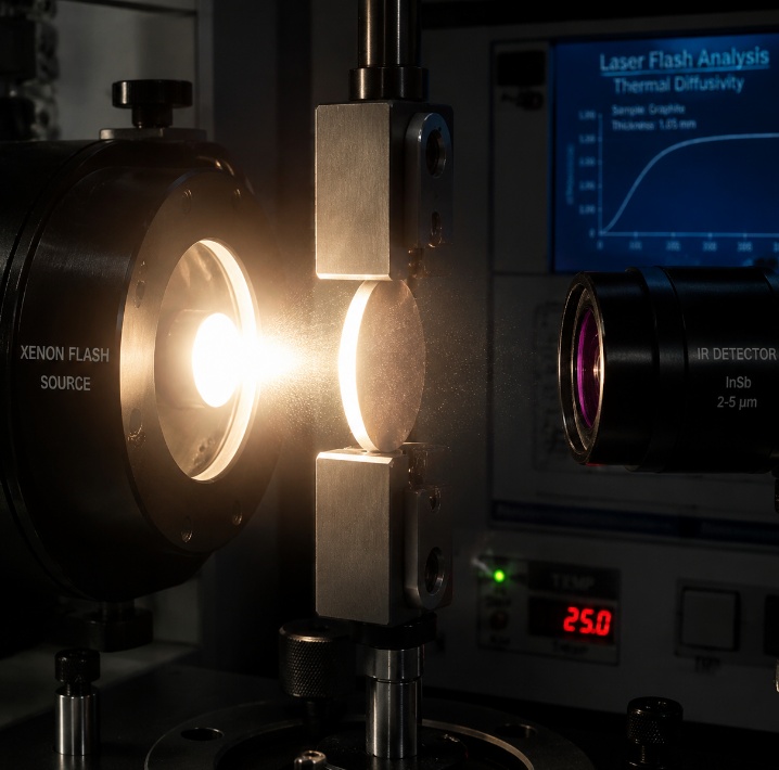 Laser flash apparatus measuring thermal diffusivity of a disc sample