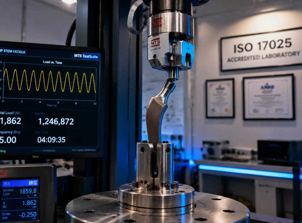 Surgical implant mechanical fatigue testing in ISO 17025 accredited laboratory