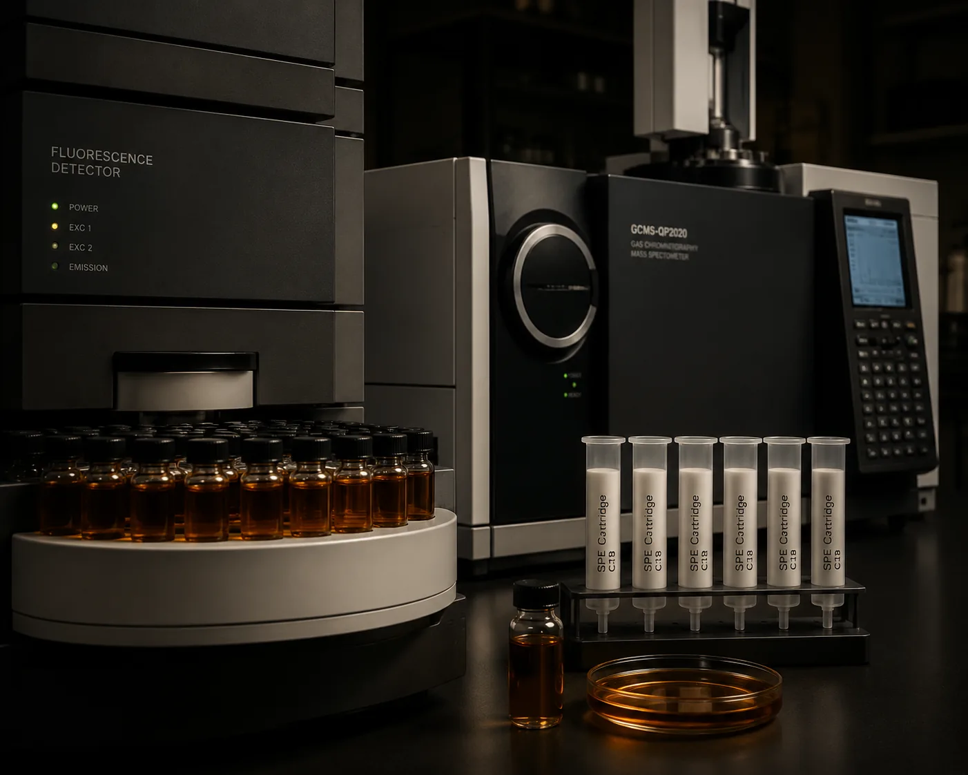 Benzo[a]pyrene testing — HPLC fluorescence detection and GC-MS analysis of PAH4 in edible oils and smoked foods per GB 5009.265, at Beijing ZKGX Research.